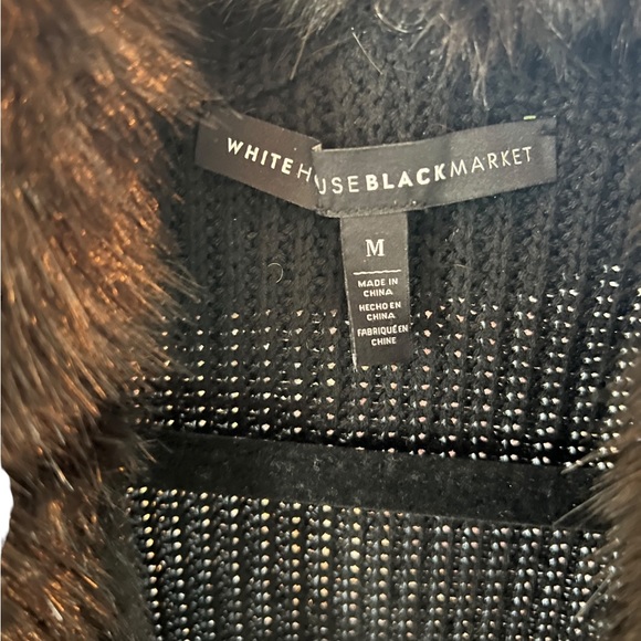 WHBM Sleeveless Sweater Vest with Removable Faux Fur Collar - Size Medium - Picture 2 of 6